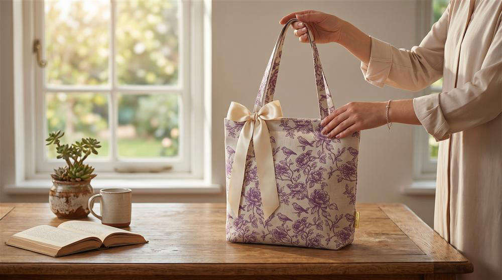 Ecobag de algodão cru com alça longa